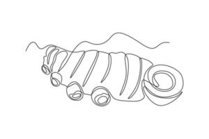 Célibataire un ligne dessin curcuma. légume concept. continu ligne dessiner conception graphique vecteur illustration.