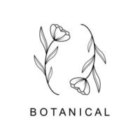 botanique logo illustration pour beauté Naturel biologique marque vecteur