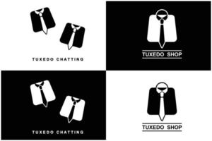 travail costume logo, smoking logo, mode logo conception, marque mode et symbole vecteur