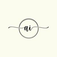 initiale écriture ai logo modèle illustration. ai lettre beauté monogramme logo vecteur