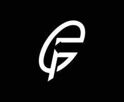 gf des lettres logo avec négatif espace conception vecteur