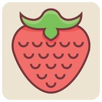 rempli Couleur contour icône pour fraise. vecteur