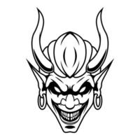 diable vecteur. noir et blanc diable homme logo conception vecteur mascotte modèle