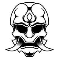 samouraï vecteur ronin visage noir et blanc logo icône symbole ancien modèle