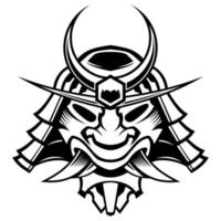 en colère ronin vecteur masque noir et blanc visage samouraï guerrier logo casque ancien illustration