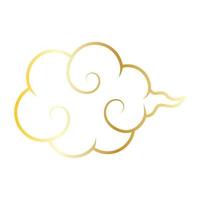 d'or chinois nuage ligne icône. vecteur