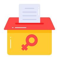 vote boîte avec féminin symbole, vecteur conception de féminisme vote