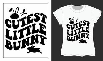 le plus mignon peu lapin, Pâques journée typographie T-shirt conception. vecteur