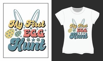 rétro Pâques journée svg T-shirt conception vecteur