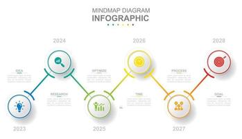 infographie affaires modèle. 5 pas moderne chronologie diagramme feuille de route avec cercle les sujets. concept présentation. vecteur