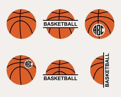 basketball Balle monogramme Cadre. silhouette vecteur illustration.