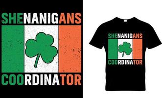 manigances coordinateur. irlandais pour aujourd'hui T-shirt conception vecteur. pour T-shirt impression et autre les usages. vecteur