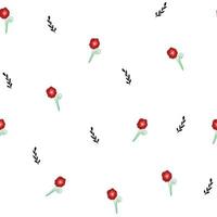 sans couture modèle avec coquelicot fleur et abstrait plante sur blanc Contexte. botanique illustration pour couverture conception, maison décor, invitation carte, printemps texture pour textile et en tissu conception vecteur