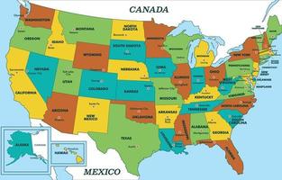 uni États de Amérique carte avec frontière des pays vecteur