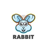 logo de mascotte de lapin vecteur