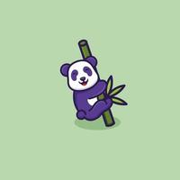 mignonne bambou Panda logo vecteur
