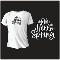 printemps typographie T-shirt conception avec vecteur