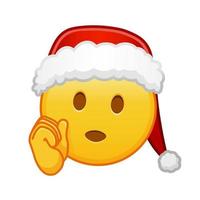 Noël visage avec main grand Taille de Jaune emoji sourire vecteur
