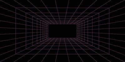 symétrie filaire tunnel pour rétro futuriste Contexte vecteur