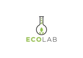 eps10 vecteur écologie laboratoire logo conception modèle avec ballon isolé sur blanc Contexte