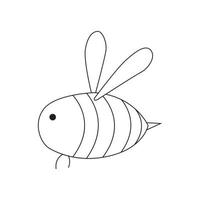 main tiré illustration abeille. isolé sur blanc Contexte vecteur