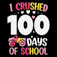 100e journées de école, cent journées T-shirt conception, 100e journées fête T-shirt vecteur