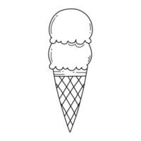la glace crème dans griffonnage style. vecteur illustration. linéaire style. du froid la glace crème. été dessert.