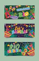 modèles de bannière de carnaval brésil rio de janeiro vecteur