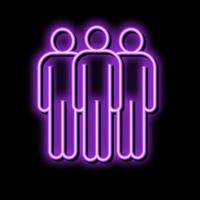 groupe gens silhouette néon lueur icône illustration vecteur