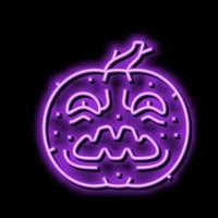 Halloween citrouille lanterne néon lueur icône illustration vecteur