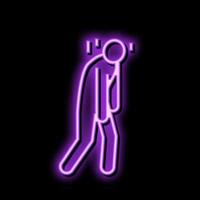 stress gens silhouette néon lueur icône illustration vecteur