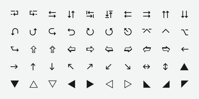 ensemble de différent flèches vecteur icône. vecteur illustration différent directions icône