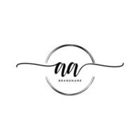 initiale aa féminin logo collections modèle. écriture logo de initiale signature, mariage, mode, bijoux, boutique, floral et botanique avec Créatif modèle pour tout entreprise ou entreprise. vecteur