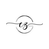 initiale cz féminin logo collections modèle. écriture logo de initiale signature, mariage, mode, bijoux, boutique, floral et botanique avec Créatif modèle pour tout entreprise ou entreprise. vecteur