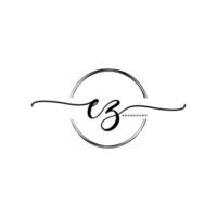 initiale ez féminin logo collections modèle. écriture logo de initiale signature, mariage, mode, bijoux, boutique, floral et botanique avec Créatif modèle pour tout entreprise ou entreprise. vecteur