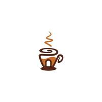 vecteur logo illustration graphique de en buvant chaud café tasse parfait pour café magasin ou café magasin logo.