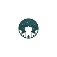 Château la tour logo conception icône vecteur pente