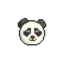 Panda tête dans pixel art style vecteur