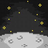 lune surface vue dans pixel art style vecteur