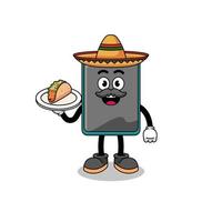 personnage dessin animé de téléphone intelligent comme une mexicain chef vecteur