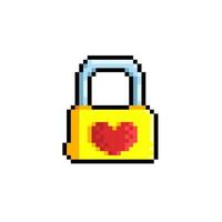 cadenas avec l'amour signe dans pixel art style vecteur