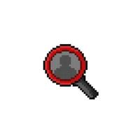 grossissant verre avec gens signe dans pixel art style vecteur