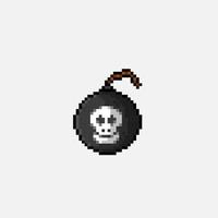 crâne bombe dans pixel art style vecteur