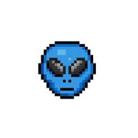 extraterrestre tête dans pixel art style vecteur