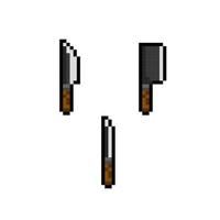 cuisine couteau avec différent forme dans pixel art style vecteur