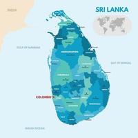 sri lanka pays carte vecteur