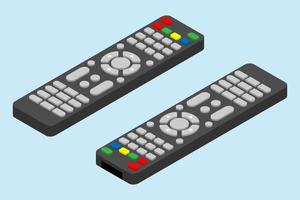 icône de télécommande de télévision moderne. angle isométrique de l'icône de vecteur de télécommande tv pour la conception web isolée sur fond bleu clair.