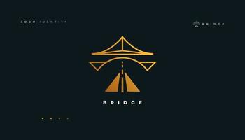 d'or pont logo pouvez être utilisé comme un icône ou marque pour votre entreprise vecteur