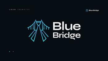 le bleu pont logo avec une moderne concept est adapté pour architecture et bâtiment entreprise marques vecteur