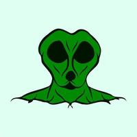 vert extraterrestre chien visage avec Humain forme vecteur